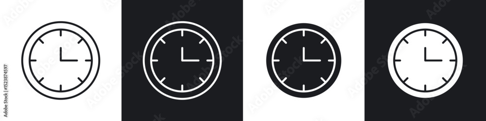 Time icons in solid and stroke graphics Time icons in solid and stroke graphics