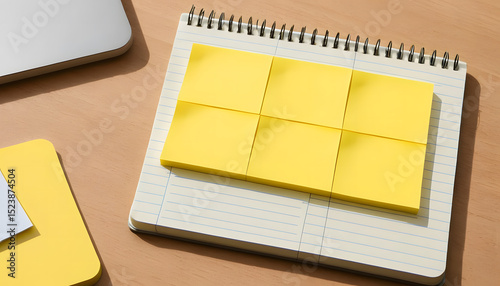 Minimalist yellow paper mockup on gray background — perfect for branding, flyer templates, poster design, or modern stationery presentations in marketing, editorial, and print mockup projects