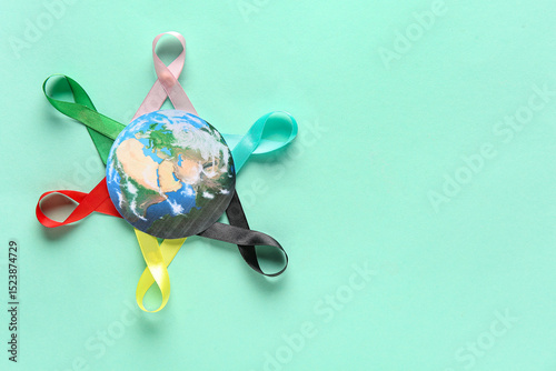 Colorful ribbons and paper ...