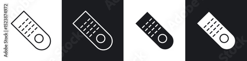 Remote icons in solid and stroke graphics