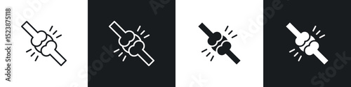 Osteoporosis icons in solid and stroke graphics