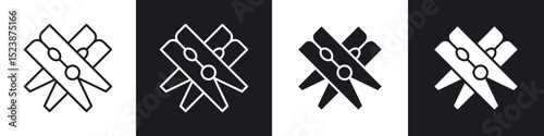 Peg icons in solid and stroke graphics