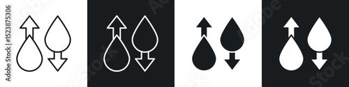 Low and high cholesterol icons in solid and stroke graphics