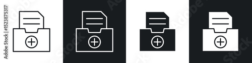 Medical history icons in solid and stroke graphics