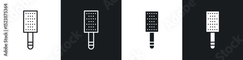Microplane grater icons in solid and stroke graphics