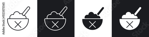 Lack of appetite icons in solid and stroke graphics