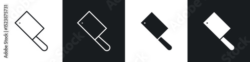 Hatchet icons in solid and stroke graphics