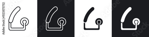 Hearing aid icons in solid and stroke graphics