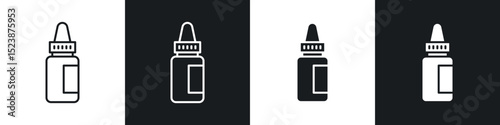 Eye drop icons in solid and stroke graphics