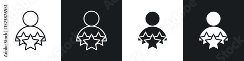 Customer experience icons in solid and stroke graphics