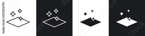 Clean floor surface icons in solid and stroke graphics