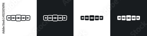 Braces icons in solid and stroke graphics