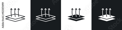 Breathable leather icons in solid and stroke graphics