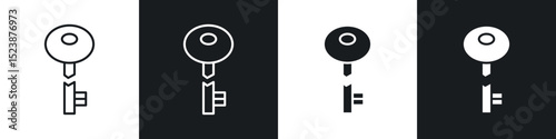 Broken key icons in solid and stroke graphics