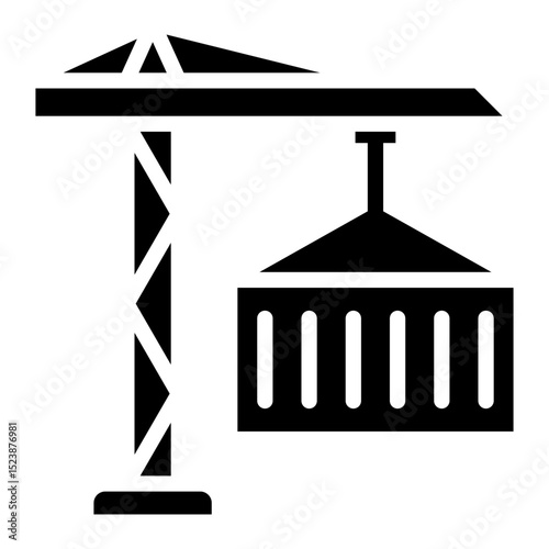 Port Crane  Icon Element For Design