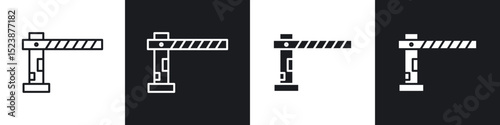 Barrier icons in solid and stroke graphics