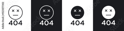 404 Error icons in solid and stroke graphics