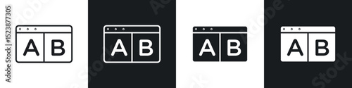 A B testing icons in solid and stroke graphics
