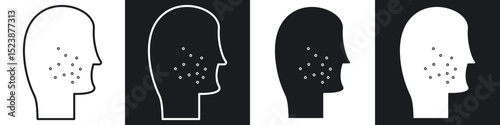 Acne icons in solid and stroke graphics
