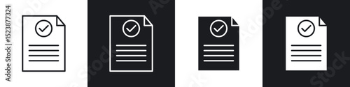 Agreement icons in solid and stroke graphics