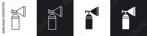 Air horn icons in solid and stroke graphics