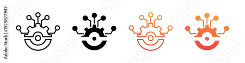 Technology Multiple Style Icon Set Vector 