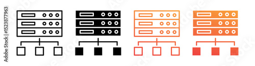 Schema Multiple Style Icon Set Vector 