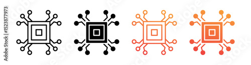 Ai Multiple Style Icon Set Vector 