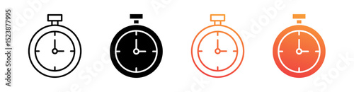 Time Multiple Style Icon Set Vector 
