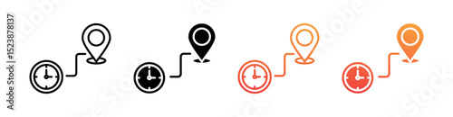 Timeline Multiple Style Icon Set Vector 