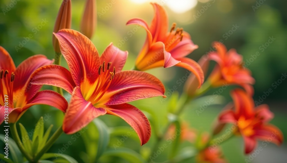 Close-up of individual Western Red lilies swaying gently in the breeze, bloom, flower, nature Close-up of individual Western Red lilies swaying gently in the breeze, bloom, flower, nature