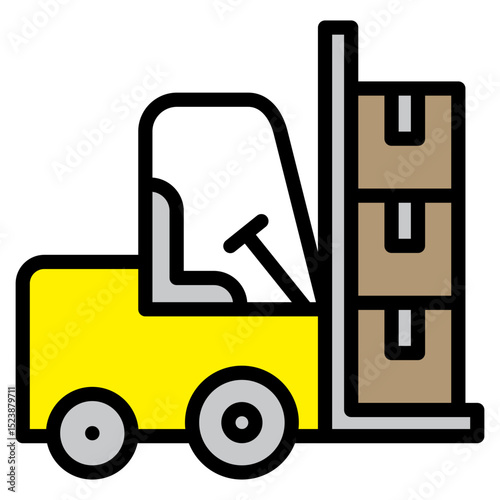 Forklift Loader  Icon Element For Design