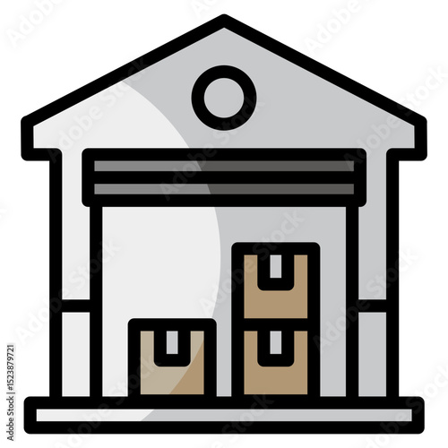 Warehouse Building  Icon Element For Design