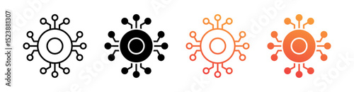 Digital Multiple Style Icon Set Vector 