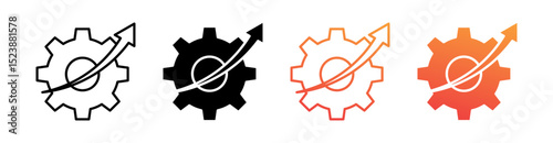 Optimization Multiple Style Icon Set Vector 