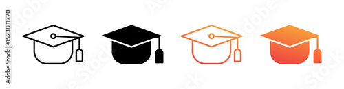 Education Multiple Style Icon Set Vector 