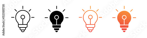 Idea Multiple Style Icon Set Vector 