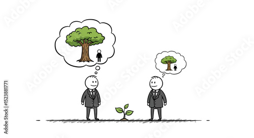 Businessmen and Growth Vision of a Future Tree