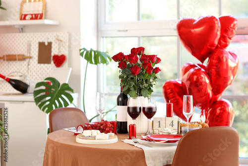 Festive table setting in li...