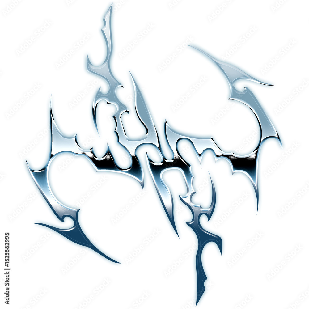 Fototapeta premium Neotribal Chrome Tattoo Design
