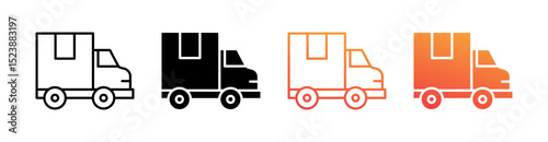 Distribution Multiple Style Icon Set Vector 