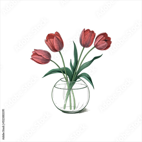 tulips in vase