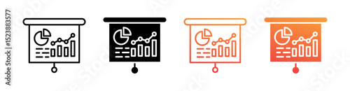 Presentation Multiple Style Icon Set Vector 