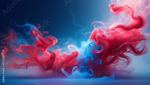 Abstract Ink Colors Mixing in a Dramatic Display