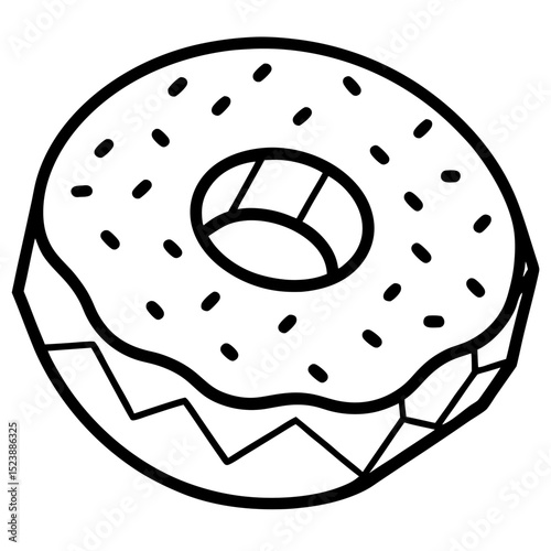 Retro Pixel Donut Vector Art