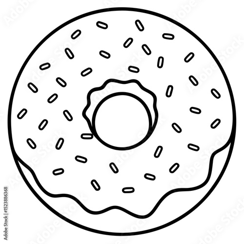 Retro Pixel Donut Vector Art