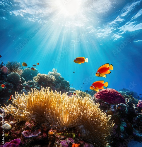 Fototapeta Naklejka Na Ścianę i Meble -  Colorful coral reef landscape