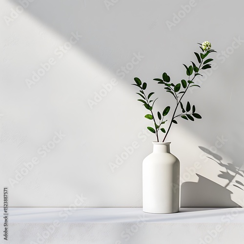 **Minimalist, Nature, White Background, Soft Light, Wellness, Spa, Mindfulness, Clean, Zen, Balance, Calm, Flower, Leaf, Still Life, Eco, Organic, Plant, Natural Light, Vase, Simplicity, Purity, Inter