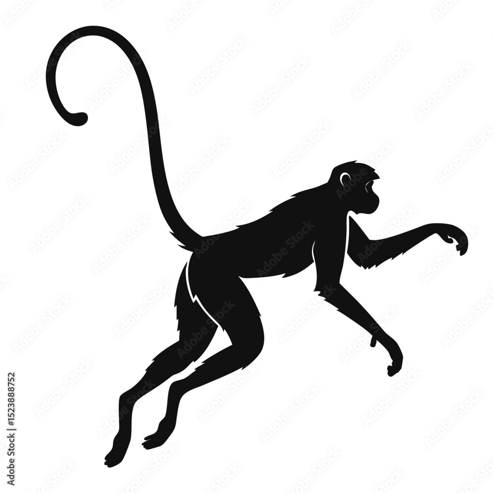 Fototapeta premium Monkey Silhouette in Flight