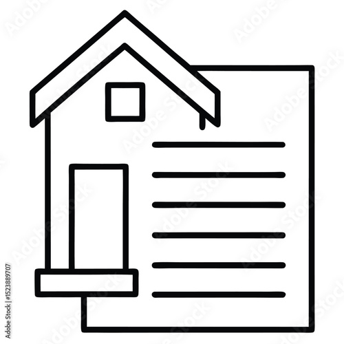 Simple line art illustration representing a home contract agreement and real estate deal